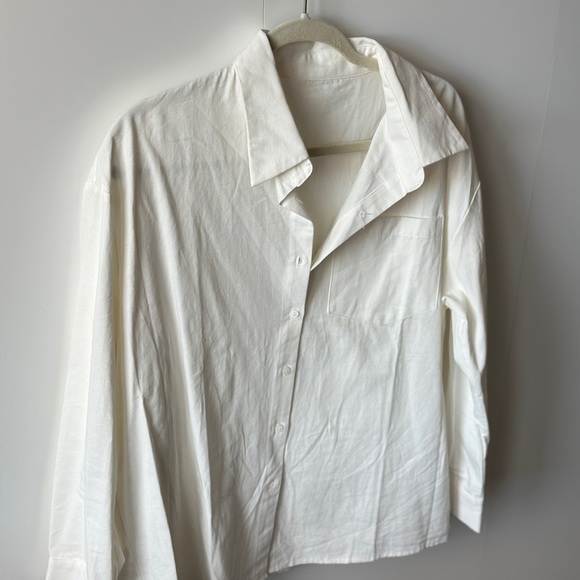 Dazy White Button-Up Cotton Shirt - Picture 1 of 2